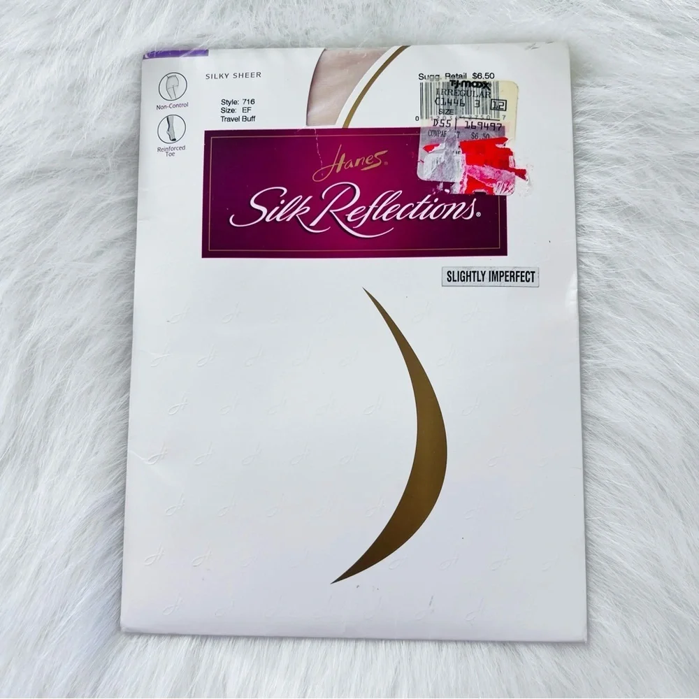 Hanes Silk Reflections VINTAGE NEW Slightly Imperfect Hosiery in Travel Buff  EF